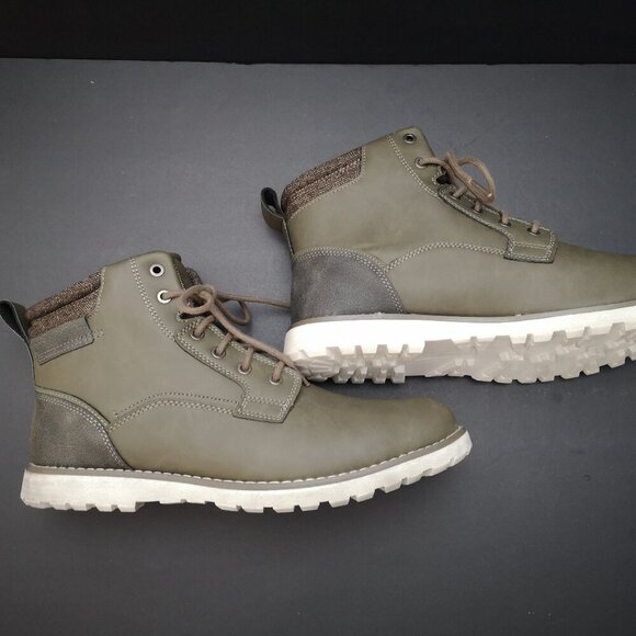 George Men's Size 12 Everyday Comfort Faux Leather Taupe / Brown Ankle Boots - Picture 5 of 8